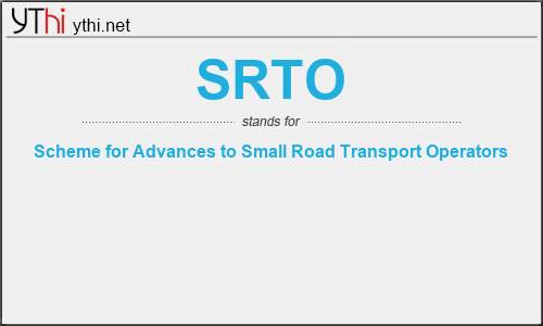 What does SRTO mean? What is the full form of SRTO?