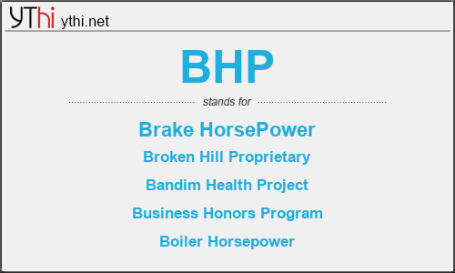 What does BHP mean? What is the full form of BHP?