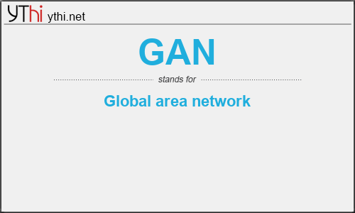 What does GAN mean? What is the full form of GAN?