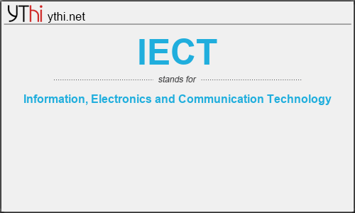 What does IECT mean? What is the full form of IECT?