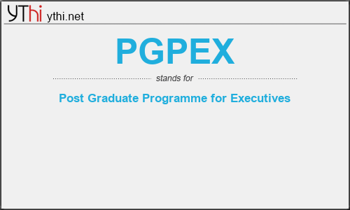 What does PGPEX mean? What is the full form of PGPEX?