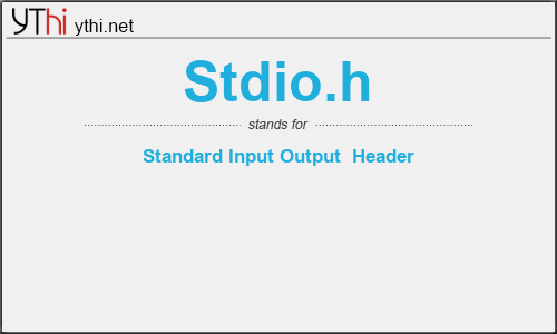 What does STDIO.H mean? What is the full form of STDIO.H?