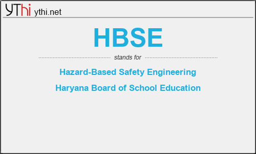 What does HBSE mean? What is the full form of HBSE?