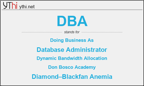 What does DBA mean? What is the full form of DBA?