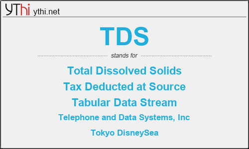 What does TDS mean? What is the full form of TDS?
