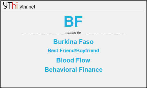 What does BF mean? What is the full form of BF?