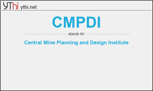 What does CMPDI mean? What is the full form of CMPDI?
