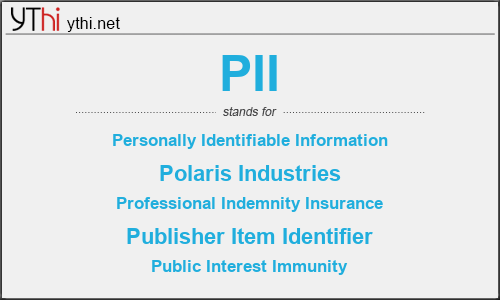 What does PII mean? What is the full form of PII?