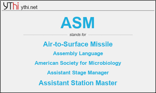 What does ASM mean? What is the full form of ASM?