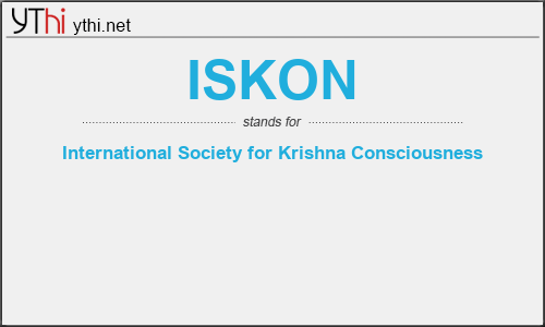 What does ISKON mean? What is the full form of ISKON?