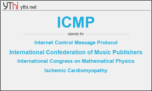 What does ICMP mean? What is the full form of ICMP?