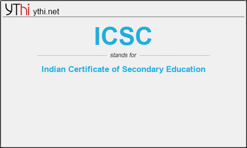 What does ICSC mean? What is the full form of ICSC?