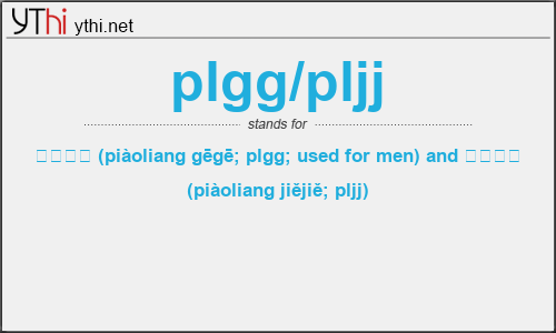 What does PLGG/PLJJ mean? What is the full form of PLGG/PLJJ?