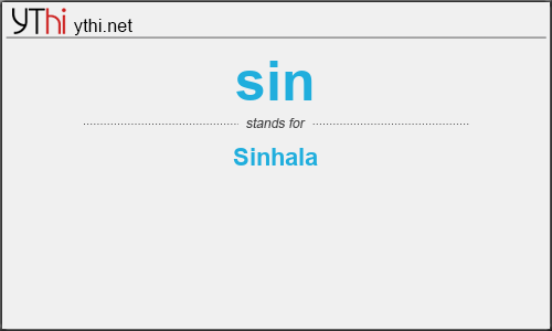 What does SIN mean? What is the full form of SIN?