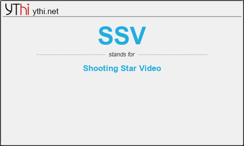 What does SSV mean? What is the full form of SSV?