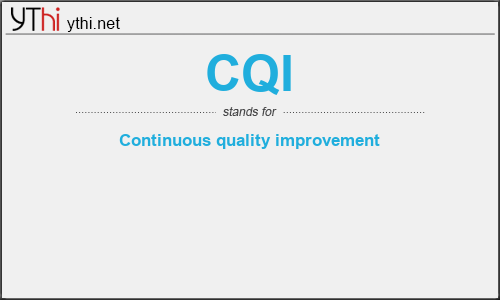 What does CQI mean? What is the full form of CQI?