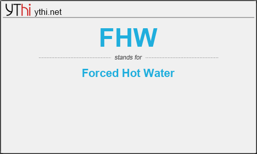 What does FHW mean? What is the full form of FHW?