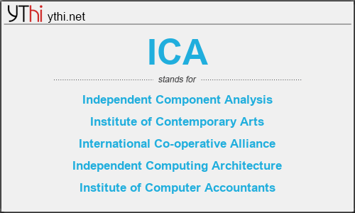 What does ICA mean? What is the full form of ICA?
