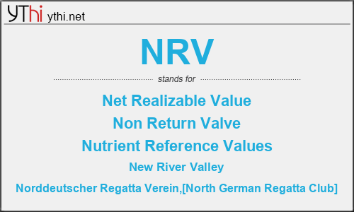 What does NRV mean? What is the full form of NRV?