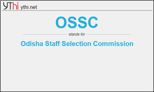 What does OSSC mean? What is the full form of OSSC?