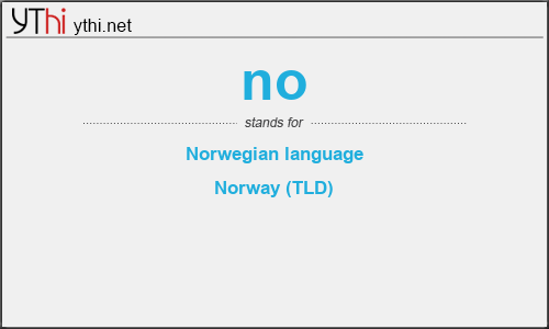 What does NO mean? What is the full form of NO?