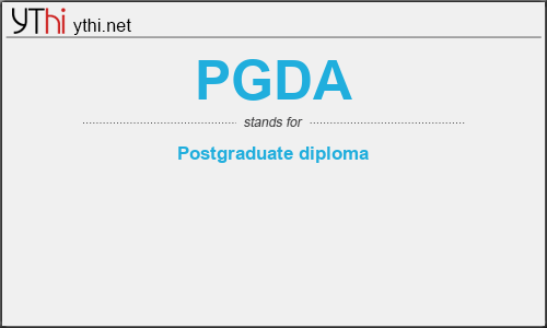 What does PGDA mean? What is the full form of PGDA?