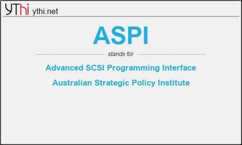 What does ASPI mean? What is the full form of ASPI?