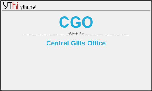 What does CGO mean? What is the full form of CGO?