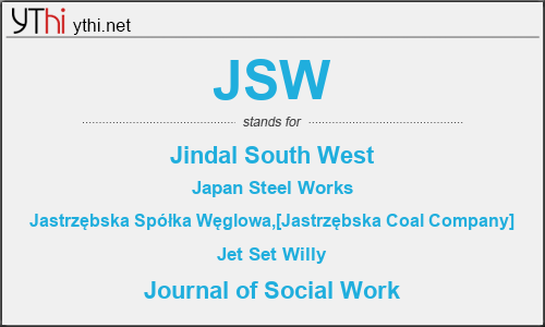 What does JSW mean? What is the full form of JSW?