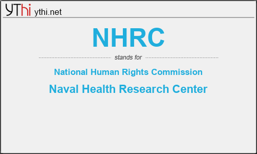 What does NHRC mean? What is the full form of NHRC?