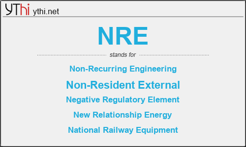 What does NRE mean? What is the full form of NRE?