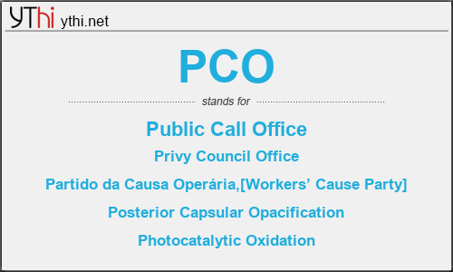 What does PCO mean? What is the full form of PCO?