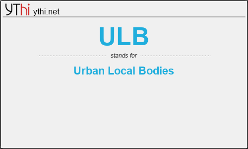 What does ULB mean? What is the full form of ULB?