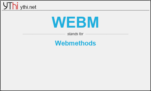 What does WEBM mean? What is the full form of WEBM?