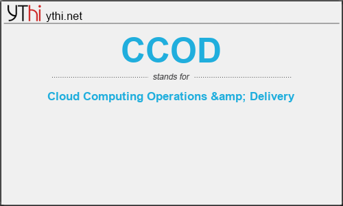 What does CCOD mean? What is the full form of CCOD?