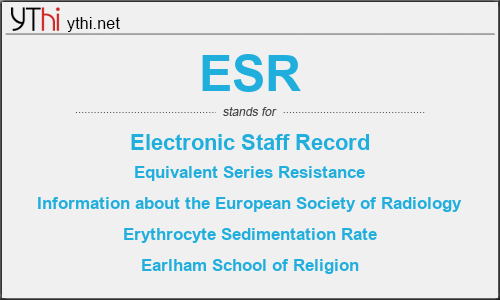 What does ESR mean? What is the full form of ESR?