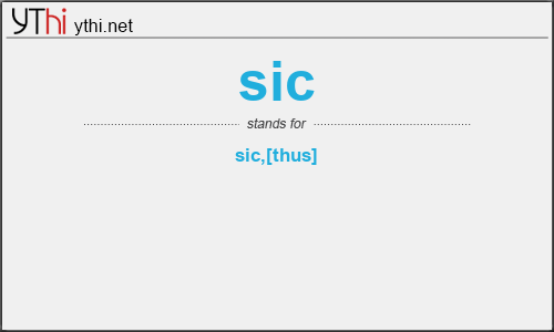 Sic meaning