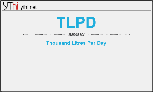 What does TLPD mean? What is the full form of TLPD?