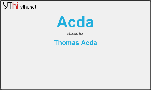 What does ACDA mean? What is the full form of ACDA?