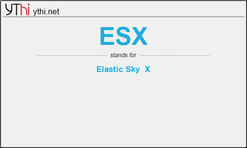 What does ESX mean? What is the full form of ESX?