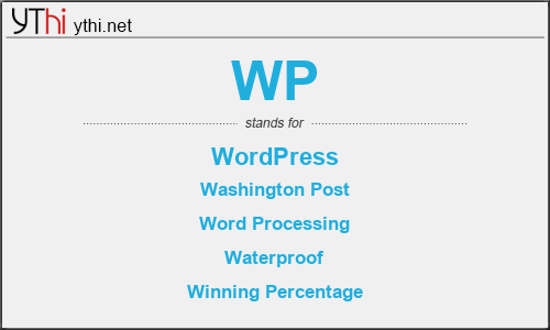 What does WP mean? What is the full form of WP?