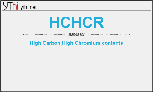 What does HCHCR mean? What is the full form of HCHCR?