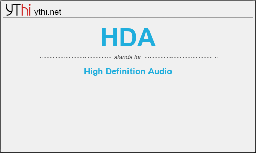 What does HDA mean? What is the full form of HDA?
