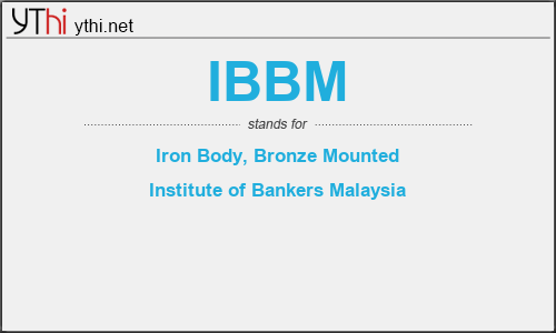 What does IBBM mean? What is the full form of IBBM?