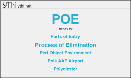 What does POE mean? What is the full form of POE?