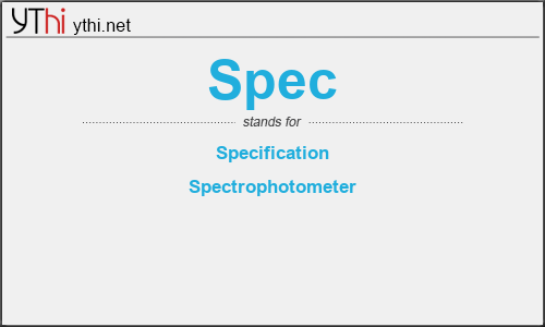 What does SPEC mean? What is the full form of SPEC?