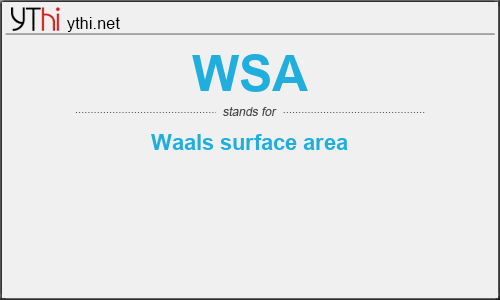 What does WSA mean? What is the full form of WSA?