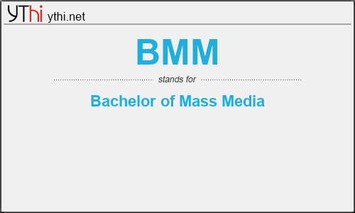 What does BMM mean? What is the full form of BMM?