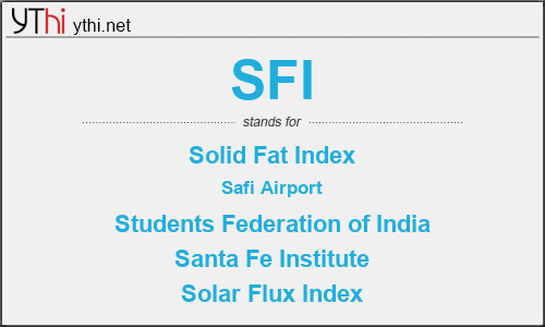 What does SFI mean? What is the full form of SFI?