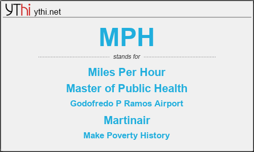 What does MPH mean? What is the full form of MPH?